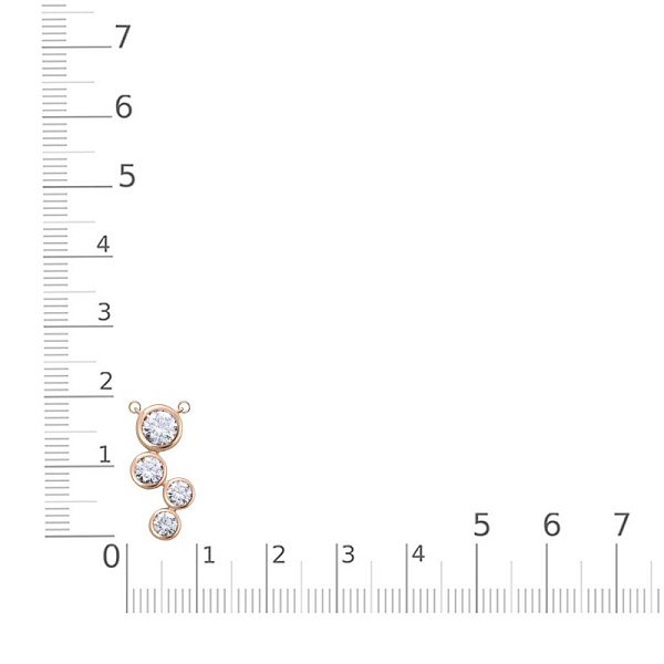 Колье Дорожка из красного золота с 4 муассанитами