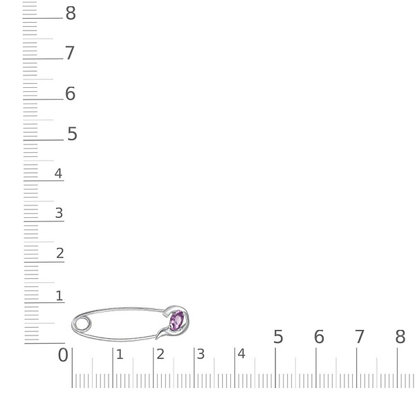 Булавка из белого золота с аметистом