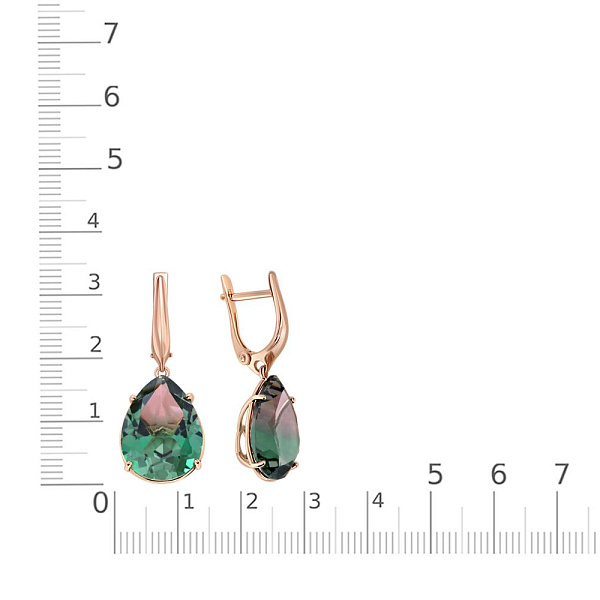 Серьги из красного золота с 2 наноситалами