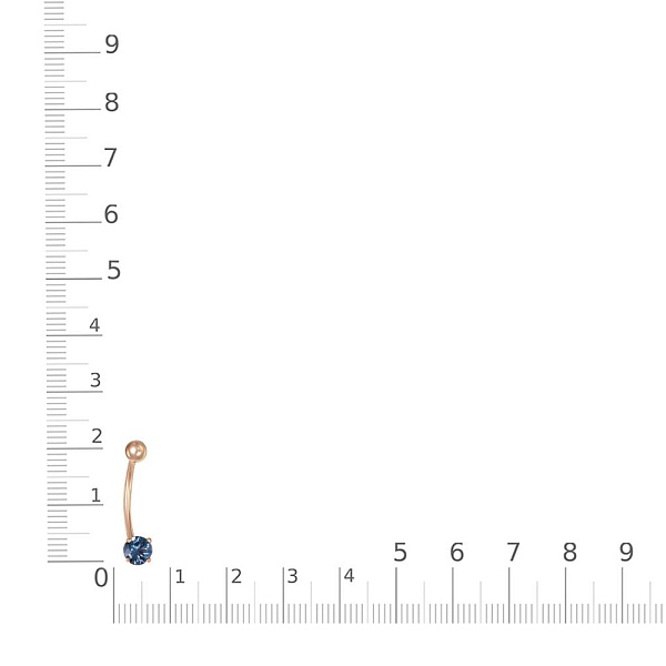 Пирсинг из красного золота с топазом лондон