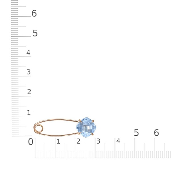 Булавка из красного золота с топазом sky