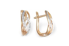 Серьги из красного золота с 18 бриллиантами