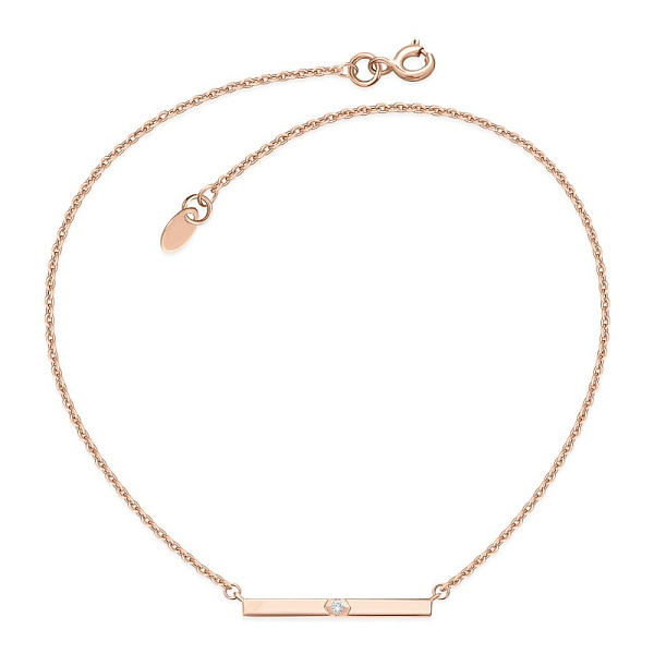 Колье из красного золота с бриллиантом