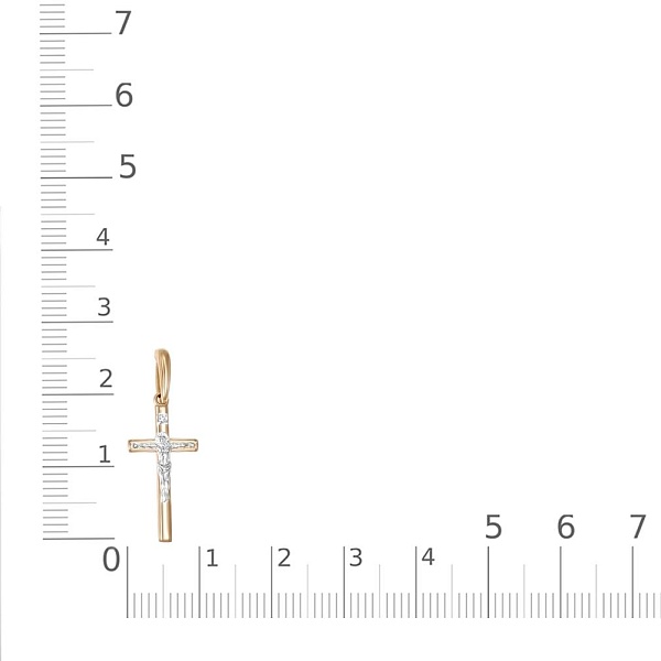 Крест из красного золота с бриллиантом