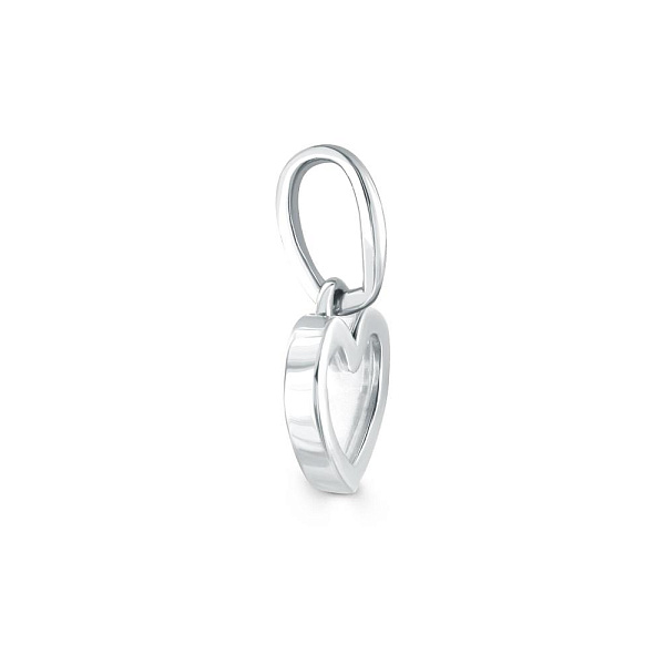 Подвеска Сердце из белого золота с перламутром