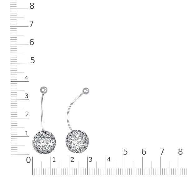 Серьги Шары из белого золота без вставок