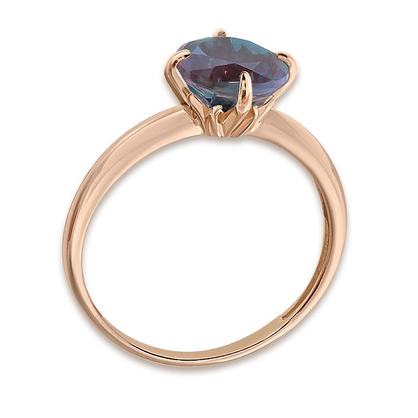 Кольцо из красного золота с александритом