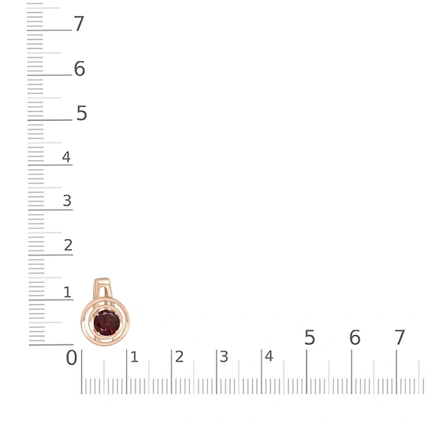 Подвеска Круг из красного золота с гранатом