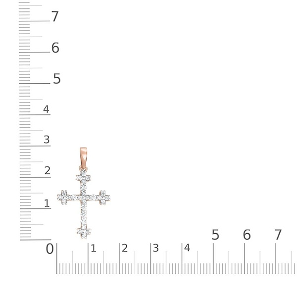 Крест из красного золота с 26 бриллиантами