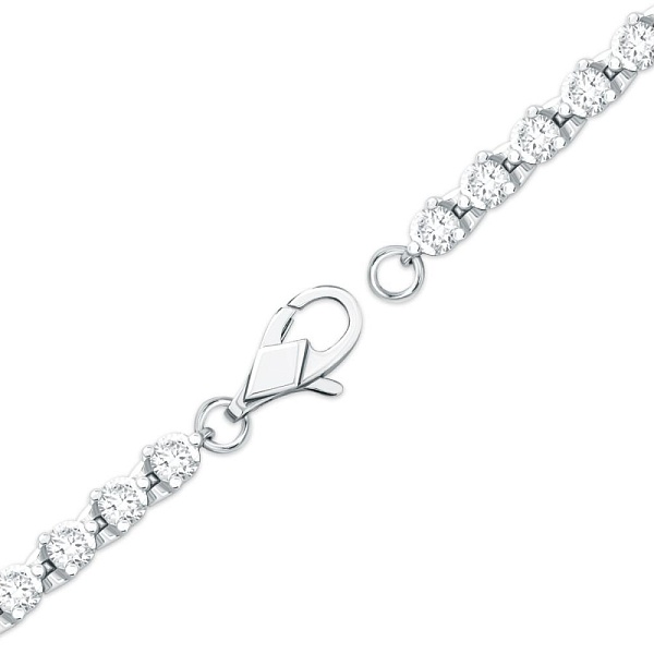 Браслет из белого золота с 41 выращенными бриллиантами