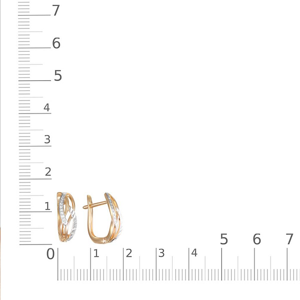 Серьги из красного золота с 18 бриллиантами