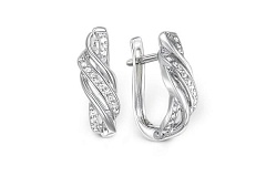 Серьги из белого золота с 34 бриллиантами