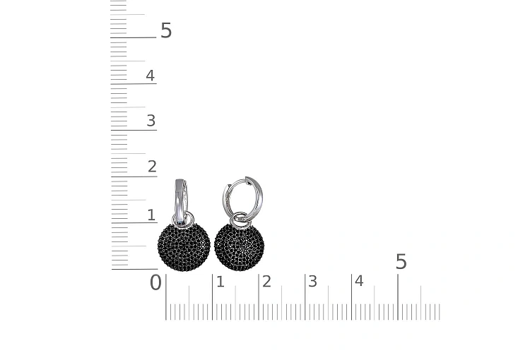 Серьги-трансформеры из белого золота с 304 фианитами