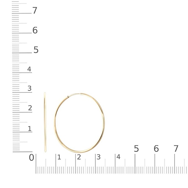 Серьги-конго из жёлтого золота без вставок