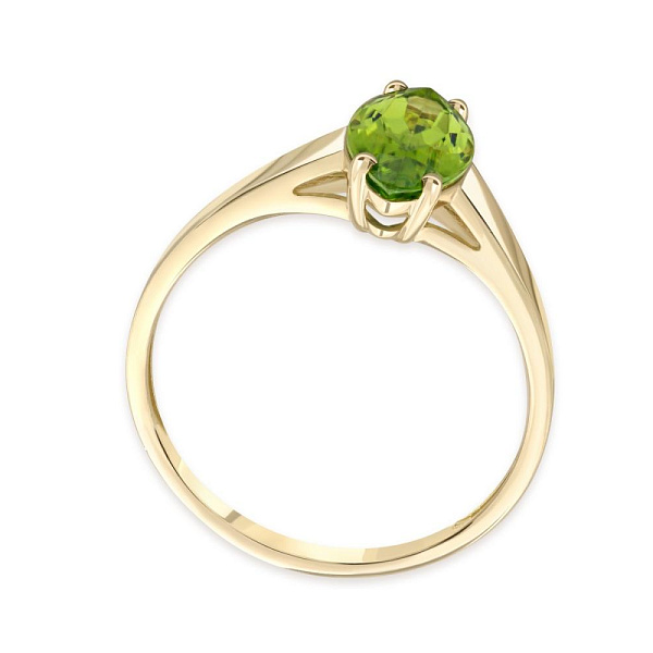 Кольцо из жёлтого золота с хризолитом