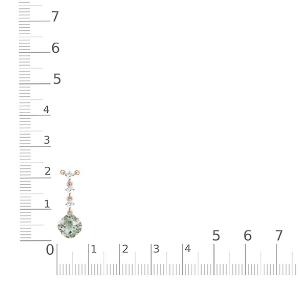 Колье из красного золота с аметистом и 3 фианитами