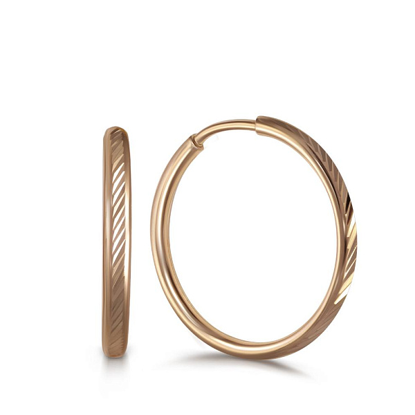 Серьги-конго из красного золота без вставок