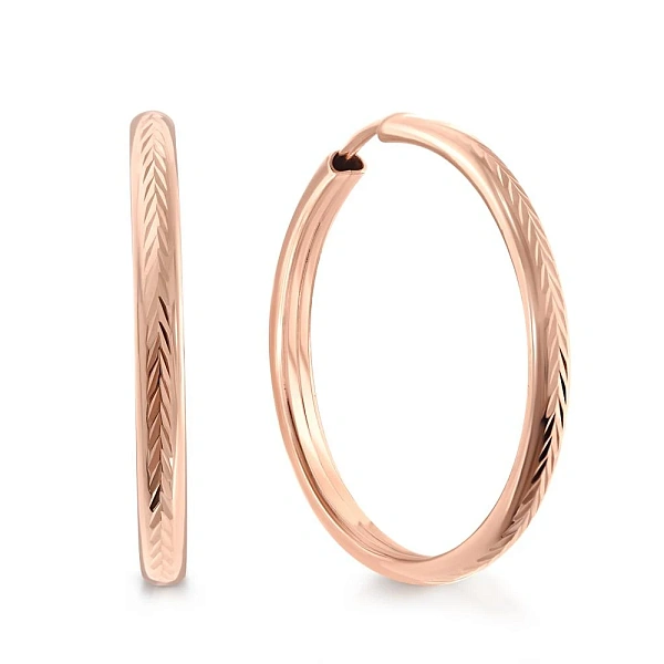 Серьги-конго из красного золота без вставок