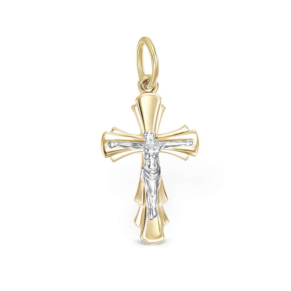 Крест из жёлтого золота без вставок