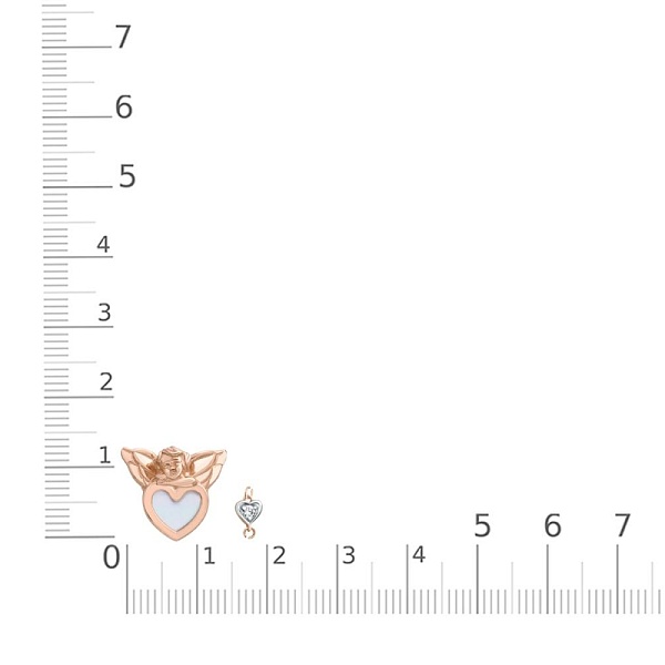 Колье Ангел из красного золота с перламутром и фианитом