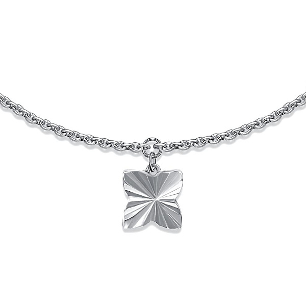 Колье Клевер из белого золота без вставок