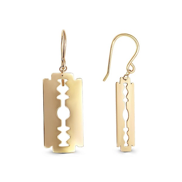 Серьги Лезвия из жёлтого золота без вставок