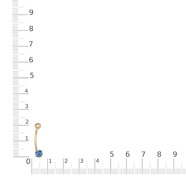 Пирсинг из красного золота с топазом swiss