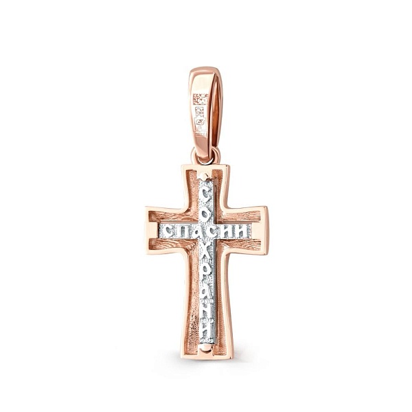Крест из красного золота без вставок