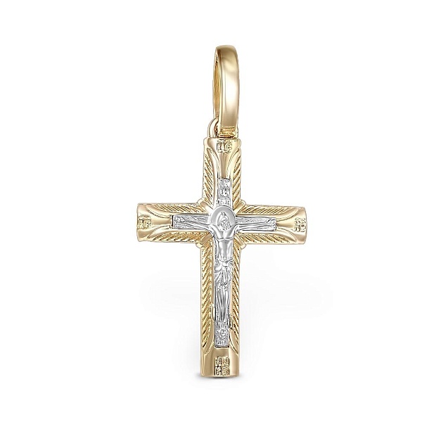 Крест из жёлтого золота без вставок