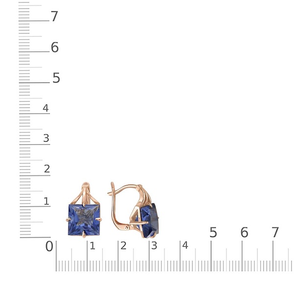 Серьги из красного золота с 2 наноситалами