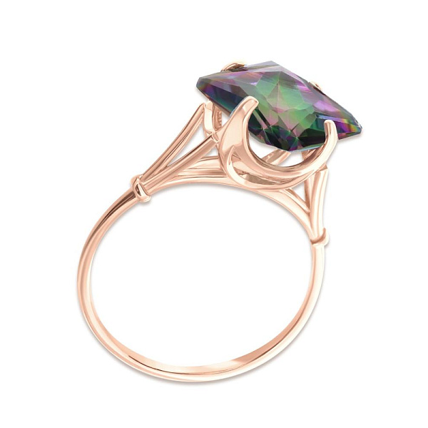 Кольцо из красного золота с кварцем