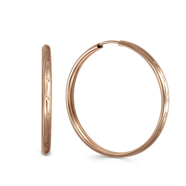 Серьги-конго из красного золота без вставок