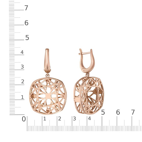 Серьги из красного золота без вставок