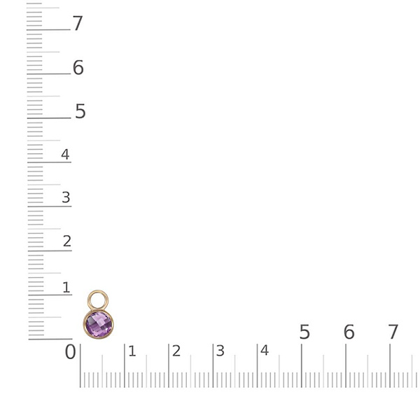 Подвеска серёг-трансформеров из жёлтого золота с аметистом