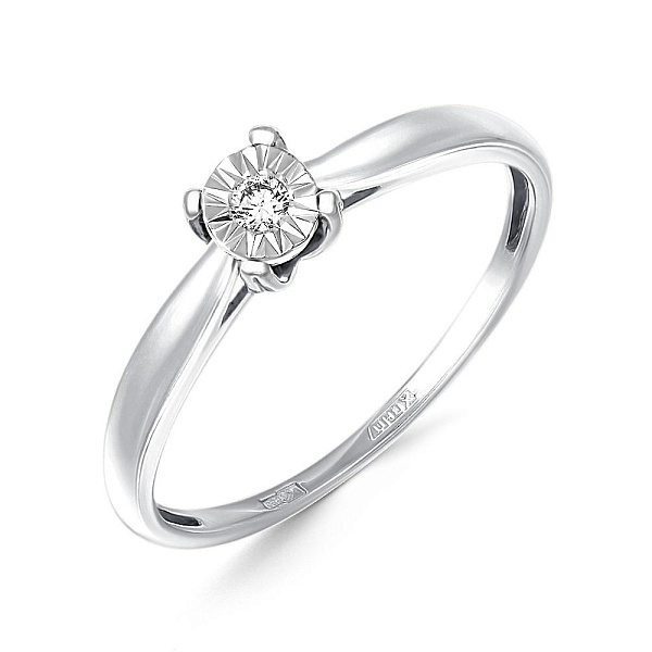 Кольцо из белого золота с бриллиантом