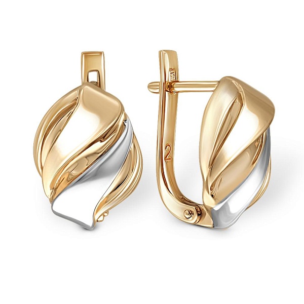 Серьги из жёлтого золота без вставок