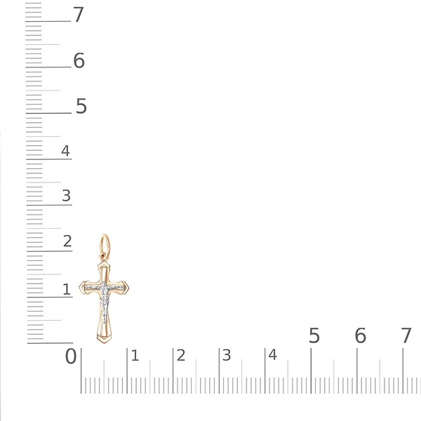 Крест из красного золота без вставок