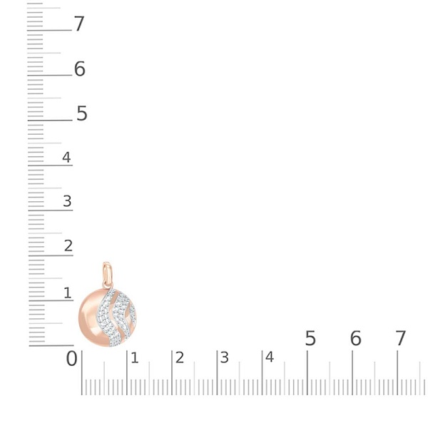 Подвеска Круг из красного золота с 39 фианитами