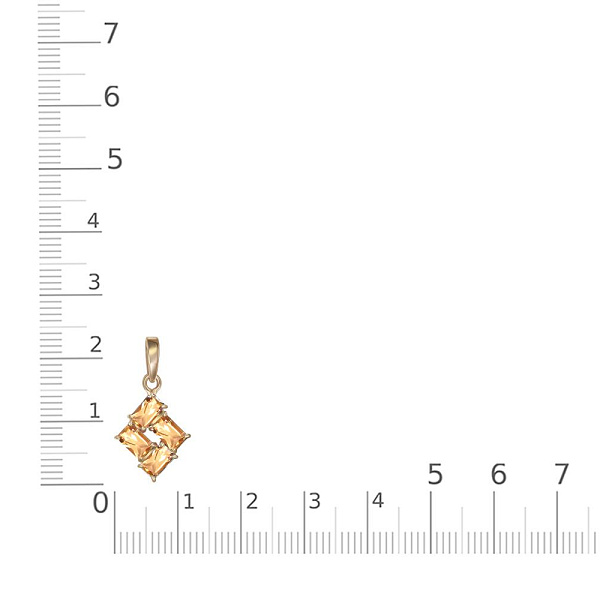 Подвеска из жёлтого золота с 4 цитринами