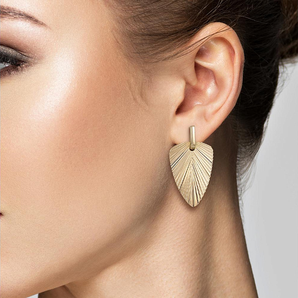 Серьги-трансформеры из жёлтого золота без вставок