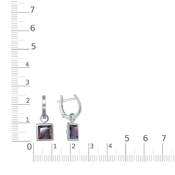 Серьги-трансформеры из белого золота с 2 александритами