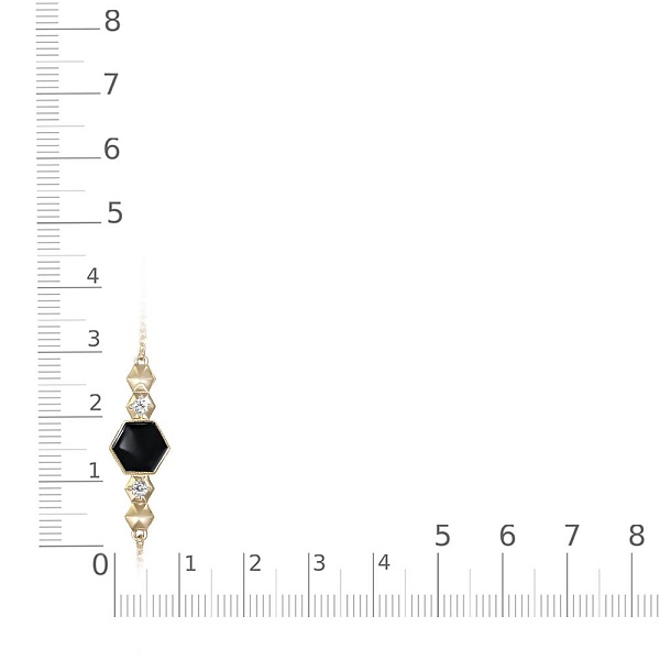 Браслет с шестиугольником из жёлтого золота с 2 фианитами