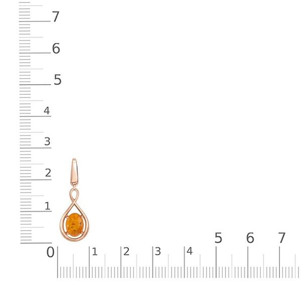 Подвеска из красного золота с янтарём