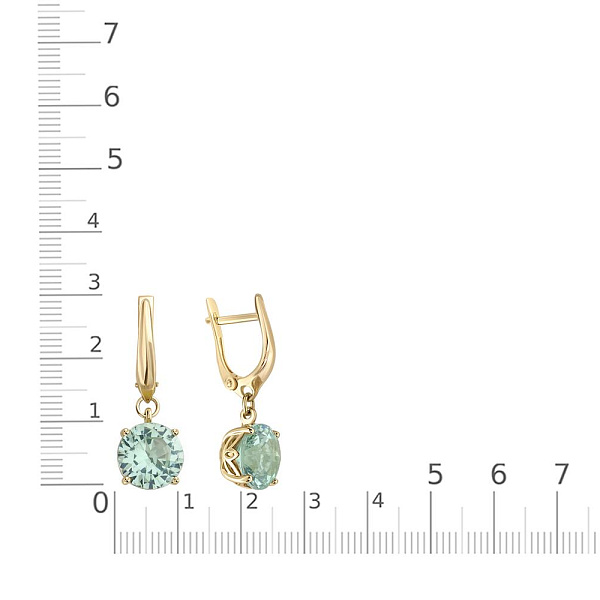 Серьги из жёлтого золота с 2 наноситалами