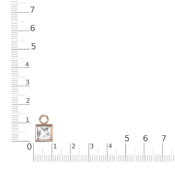 Подвеска серёг-трансформеров из красного золота с горным хрусталём