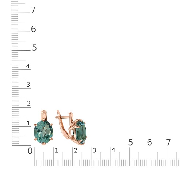 Серьги из красного золота с 2 наноситалами