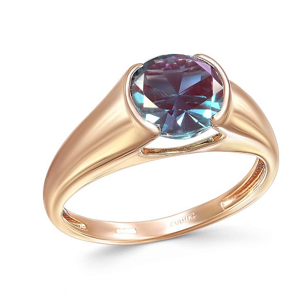 Кольцо из красного золота с александритом