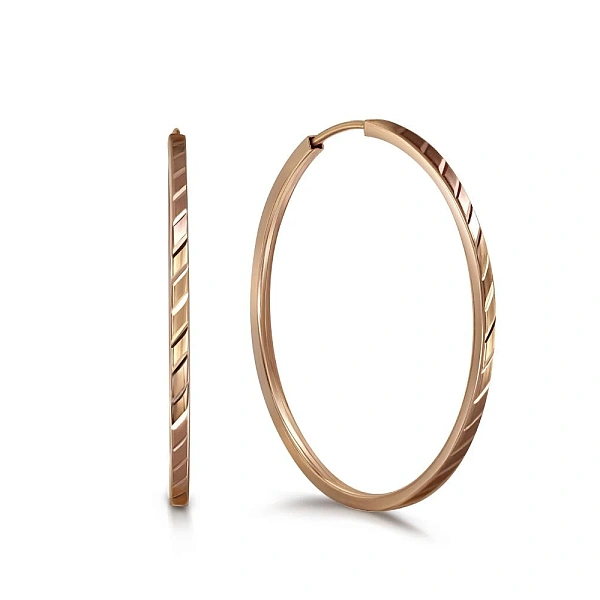 Серьги-конго из красного золота без вставок