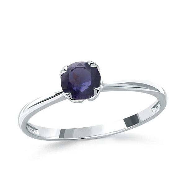 Кольцо из белого золота с иолитом