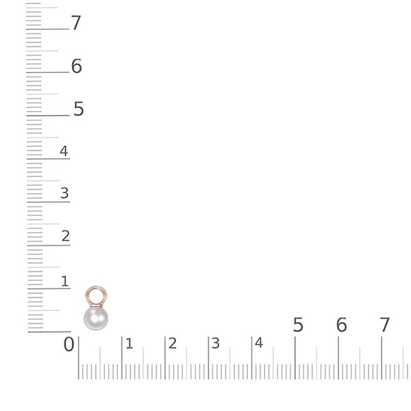 Подвеска серёг-трансформеров из красного золота с жемчугом